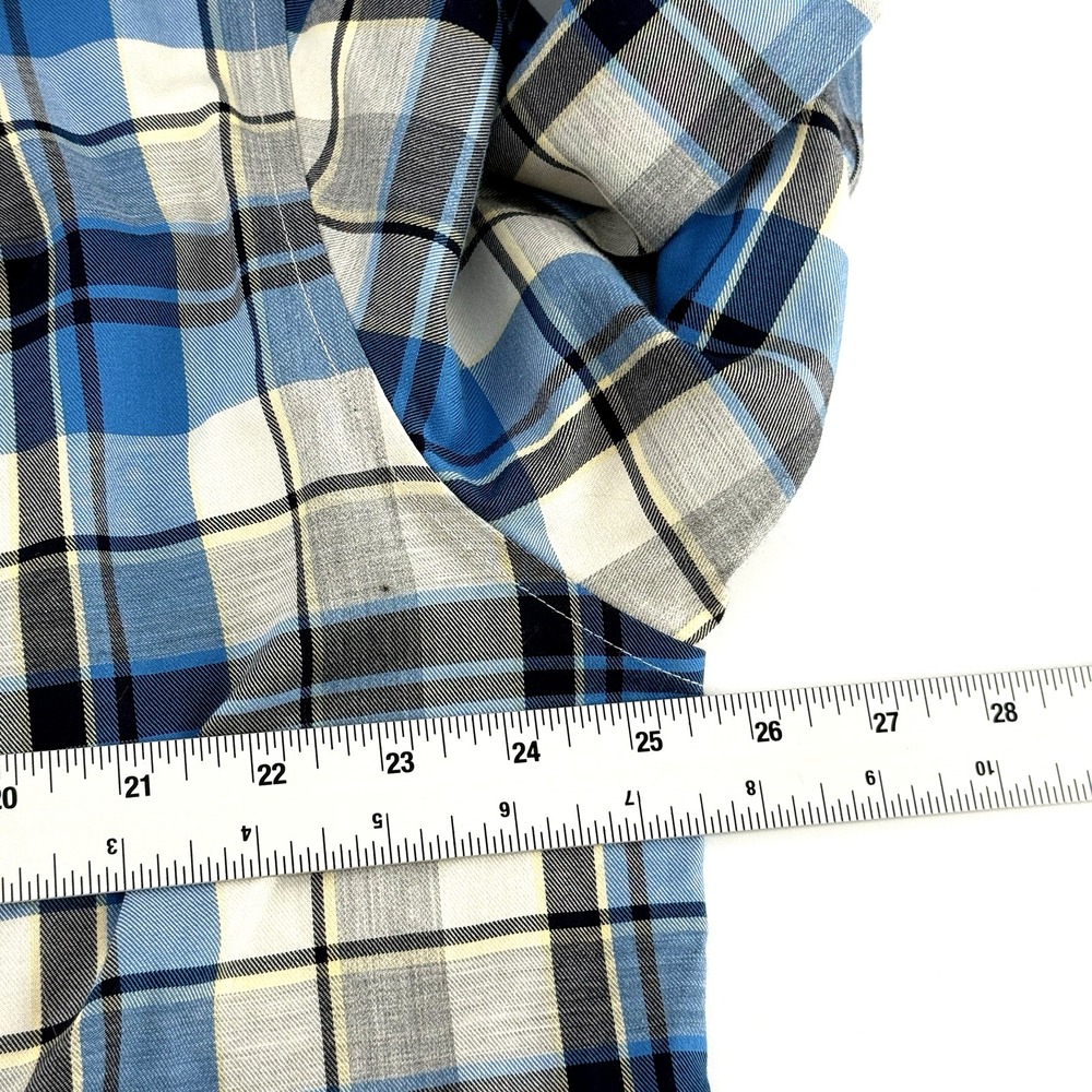 L.L. Bean Mens L Wrinkle Free Traditional Fit Button Dn Shirt Blue Plaid Classic - Picture 5 of 8